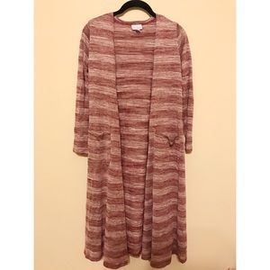 Small LuLaRoe Sarah sweater purple stripes